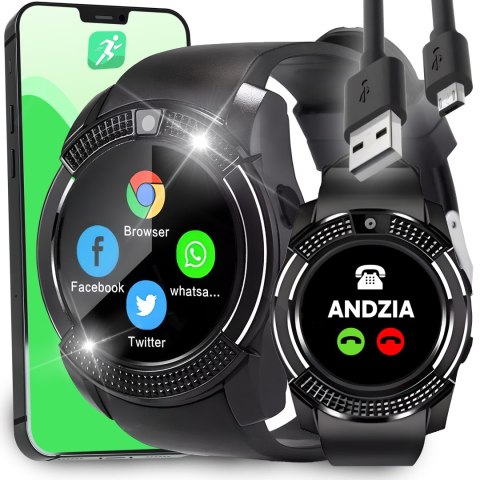 N084 smartwatch v8 zegarek smart watch pl karta sim sd