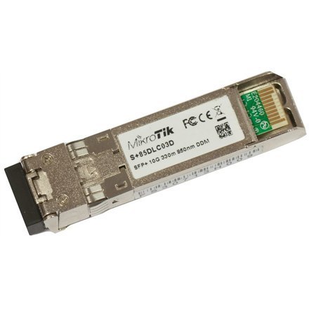 MikroTik MikroTik | S+85DLC03D | SFP+ | Włókno Wielomodowe | Dual LC | 10/100/1000/10000 Mbit/s | Długość Fali 850 nm | Maksymalna Odległ