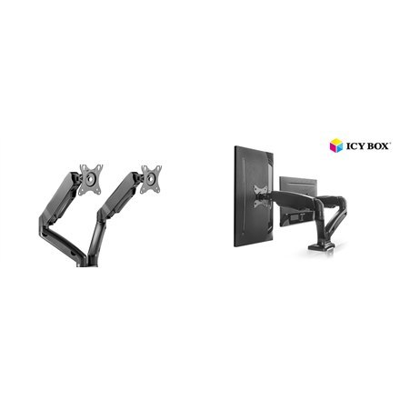 Raidsonic ICY BOX IB-MS304-T, Monitor stand with desk mounted base, for two screens, size up to 27'' Raidsonic