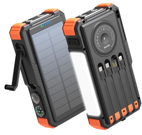 Extralink POWERBANK SOLARNY 20000MAH 20W DYNAMO INDUKCJA LAMPA LATARKA
