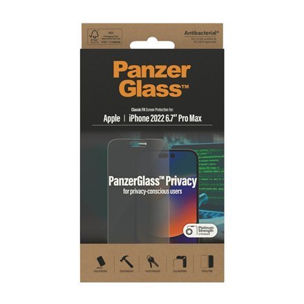 PanzerGlass PanzerGlass | Ochraniacz ekranu - szkło - z filtrem prywatności | Apple iPhone 14 Pro Max | Czarny | Przezroczysty