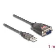 DeLOCK Adapter USB 2.0 Typu-A na 1 x złącze męskie szeregowe RS-232 D-Sub 9 pinów z wkrętami, 3 x LED, 1 m