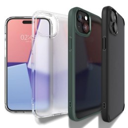 Etui pokrowiec na iPhone 15 Plus Crystal Hybrid - przezroczysto-czarne