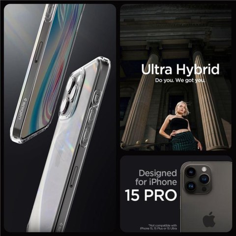 Etui pokrowiec na iPhone 15 Pro Crystal Hybrid - przezroczysty