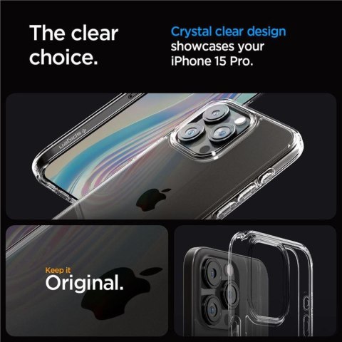 Etui pokrowiec na iPhone 15 Pro Crystal Hybrid - przezroczysty