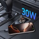 Ładowarka samochodowa USB-A USB-C 30 W - czarna
