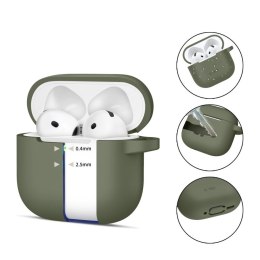 Etui pokrowiec na Apple AirPods 4 Silicone Hook - zielony