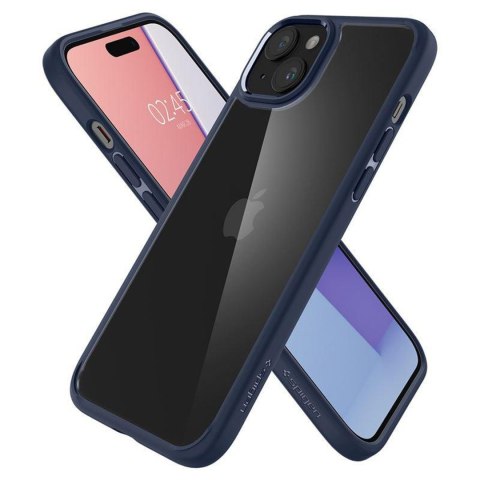 Etui pokrowiec na iPhone 15 Plus Crystal Hybrid - przezroczysto niebieski