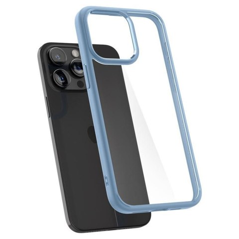 Etui pokrowiec na iPhone 15 Pro Max Crystal Hybrid - przezroczysto niebieski