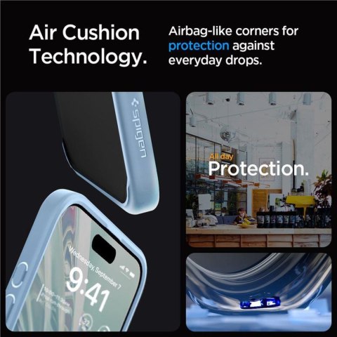 Etui pokrowiec na iPhone 15 Pro Max Crystal Hybrid - przezroczysto niebieski
