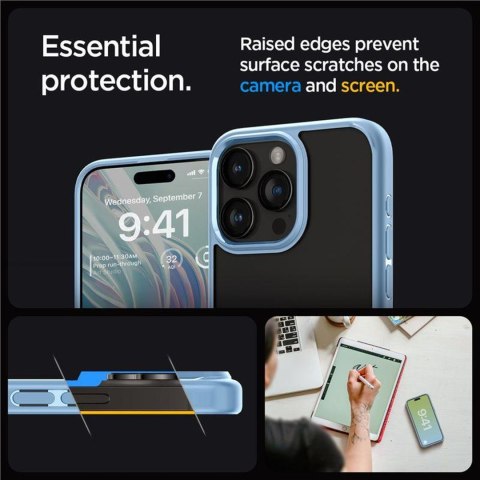 Etui pokrowiec na iPhone 15 Pro Max Crystal Hybrid - przezroczysto niebieski