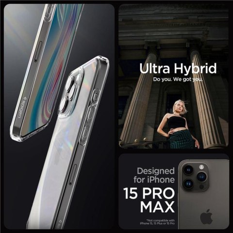 Etui pokrowiec na iPhone 15 Pro Max Crystal Hybrid - przezroczysty