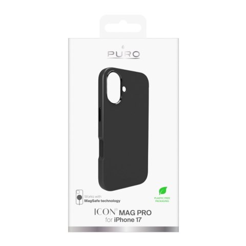 Etui silikonowe na iPhone 17 z ochroną aparatu i aluminiowymi przyciskami MagSafe - czarne