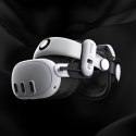 Pasek odciążający do gogli VR Meta Quest 3 z baterią zewnętrzną - biało czarny