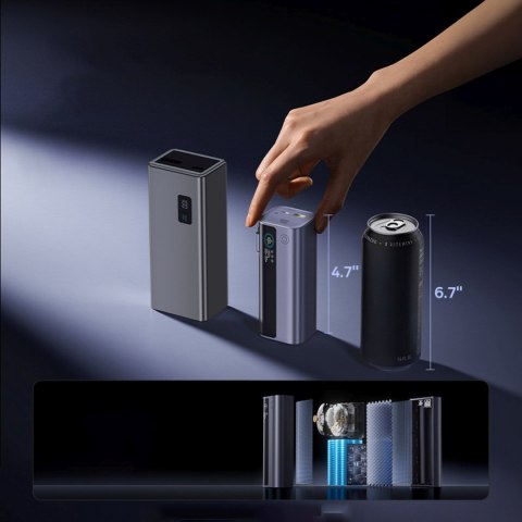 Powerbank 10000mAh EnerGeek GR11 ze zwijanym kablem 100W - szary