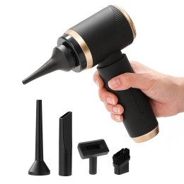Mini odkurzacz składany ręczny samochodowy z funkcją dmuchawy - czarny