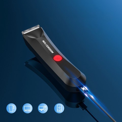 Trymer wielofunkcyjny wodoodporny z lampką LED 2 nasadki USB-C - zestaw