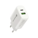 EVERACTIVE ŁADOWARKA SIECIOWA 1 X USB QUICK CHARGE 3.0 ORAZ 1 X USB-C PD PPS 25W BIAŁA SC-370Q