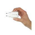 EVERACTIVE ŁADOWARKA SIECIOWA 1 X USB QUICK CHARGE 3.0 ORAZ 1 X USB-C PD PPS 25W BIAŁA SC-370Q