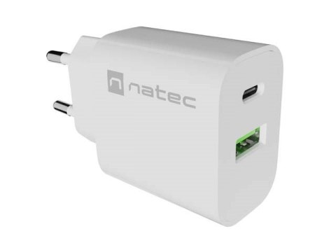 NATEC ŁADOWARKA SIECIOWA RIBERA 1X USB-A + 1X USB-