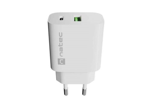 NATEC ŁADOWARKA SIECIOWA RIBERA 1X USB-A + 1X USB-
