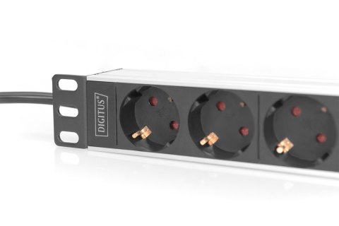 Digitus Listwa gniazdowa 10" z profilem aluminiowym, 4 gniazda bezpieczeństwa | DN-95418