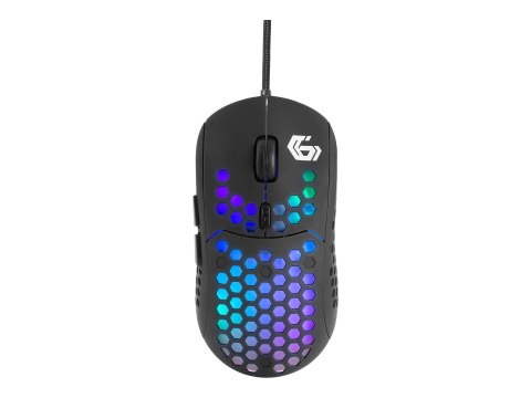 Gembird Myszka Gaming RGB z Podświetleniem LED USB Gembird MUSG-RAGNAR-RX400 - Przewodowa, Kolor: Czarny