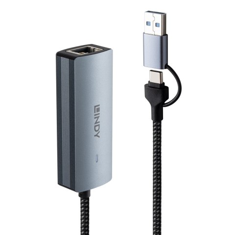 Lindy 43415 huby i koncentratory USB 3.2 Gen 2 (3.1 Gen 2) Type-C 5000 Mbit/s Szary
