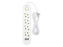 98-223# Przedłużacz sieciowy ps-420 4-gniazda 3xusb 2m biały 3x1mm