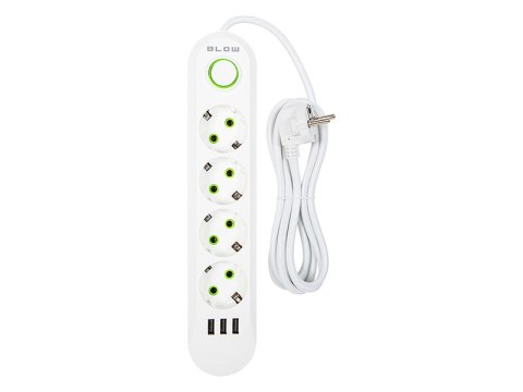 98-223# Przedłużacz sieciowy ps-420 4-gniazda 3xusb 2m biały 3x1mm