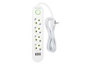 98-225# Przedłużacz sieciowy ps-450 4-gniazda 3xusb 5m biały 3x1mm