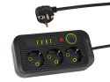 98-234# Przedłużacz sieciowy ps-330s 3-gniazda 4xusb 1xusb-c 3m czarny 3x1mm
