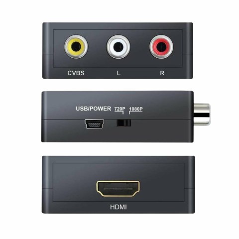 HD44 Adapter sygnału av rca cinch do hdmi audio rca