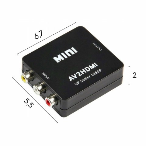 HD44 Adapter sygnału av rca cinch do hdmi audio rca