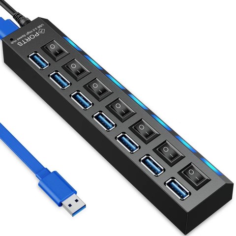Hub usb rozdzielacz 7 portów rozgałęźnik usb 3.0