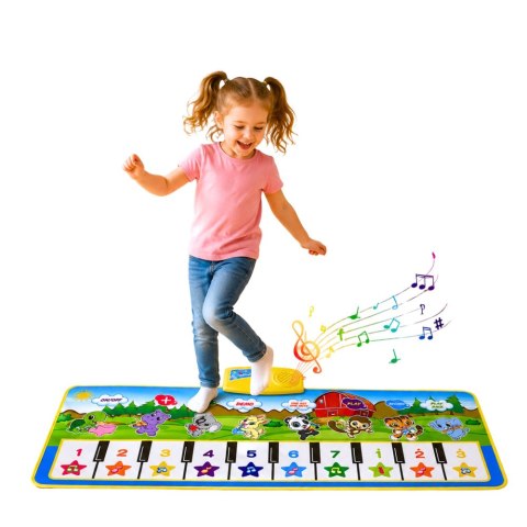 Mata Muzyczna Edukacyjna Pianinko Zwierzątka Dźwięki Instrumentów 100x36 cm