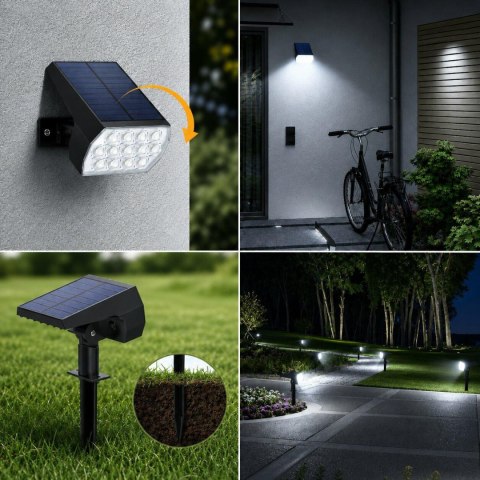 ZD202 Lampa solarna led wbijana reflektor czujnik zmierzchu