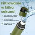 Extralink PURISOO+ BUTELKA Z SYSTEMEM FILTRUJACYM Z POMPKA 400ML FILTR UF + ACF Butelka filtrująca wodę 0,4 l Zielony, Oliwkowy
