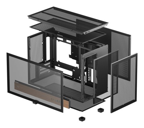 DeepCool CH260 WOOD Micro Tower Czarny, Drewno
