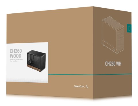 DeepCool CH260 WOOD Micro Tower Czarny, Drewno