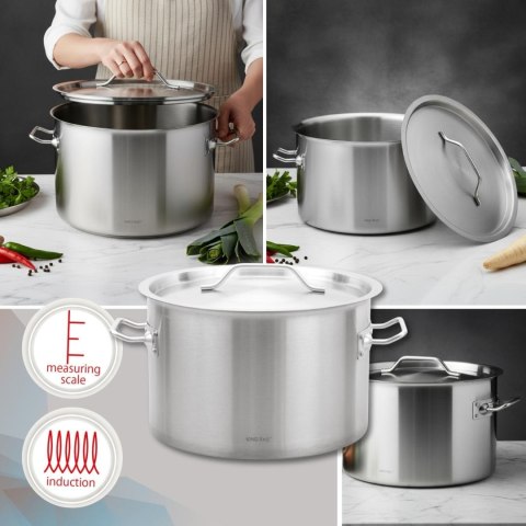Garnek gastronomiczny, stal nierdzewna, śr.32cm, 17l, kinghoff, kh-2023