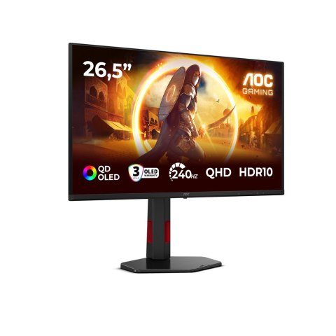AOC G4 Q27G4ZDR monitor komputerowy 67,3 cm (26.5") 2560 x 1440 px Quad HD QD-OLED Czarny, Czerwony