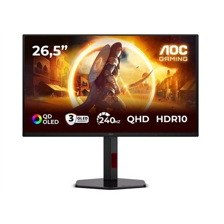AOC G4 Q27G4ZDR monitor komputerowy 67,3 cm (26.5") 2560 x 1440 px Quad HD QD-OLED Czarny, Czerwony