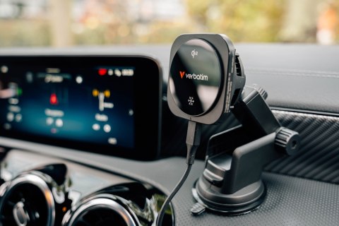 Verbatim Charge 'n' Drive Qi2 Smartfon Czarny USB Bezprzewodowe ładowanie Szybkie ładowanie Automatyczna