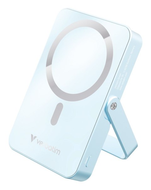 Verbatim Charge 'n' Go Magnetic Wireless Litowo-polimerowy (LiPo) 10000 mAh Bezprzewodowe ładowanie Niebieski