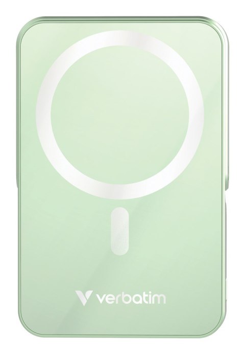Verbatim Charge 'n' Go Magnetic Wireless Litowo-polimerowy (LiPo) 10000 mAh Bezprzewodowe ładowanie Zielony