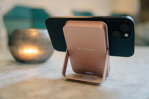 Verbatim Charge 'n' Go Magnetic Wireless Litowo-polimerowy (LiPo) 10000 mAh Bezprzewodowe ładowanie Różowy