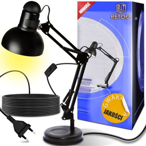 Lampka na biurko biurkowa lampa nocna kreślarska regulowana uchwyt e27 led