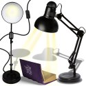 Lampka na biurko biurkowa lampa nocna kreślarska regulowana uchwyt e27 led