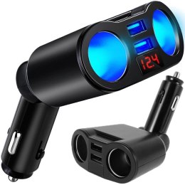 Rozdzielacz gniazda zapalniczki usb woltomierz ładowarka-e382